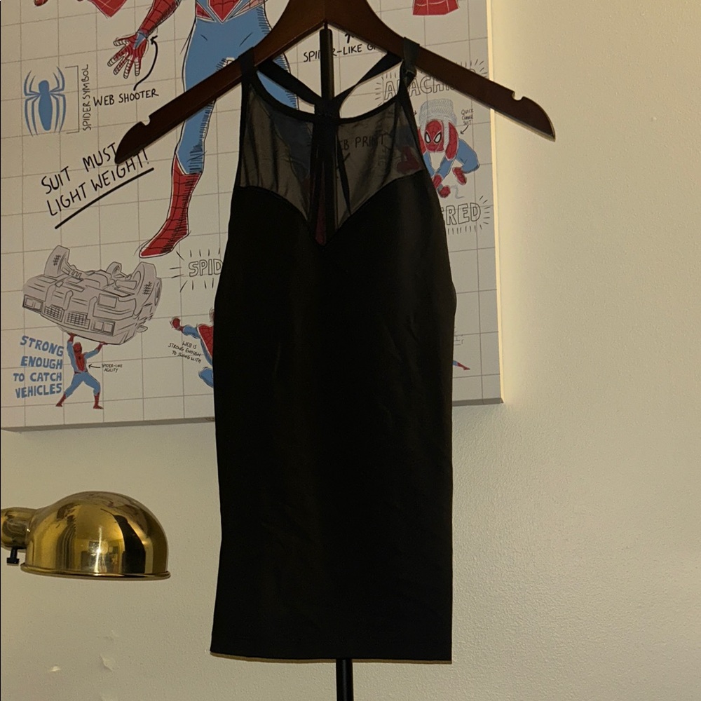Express Black Sheer Panel Tank Top